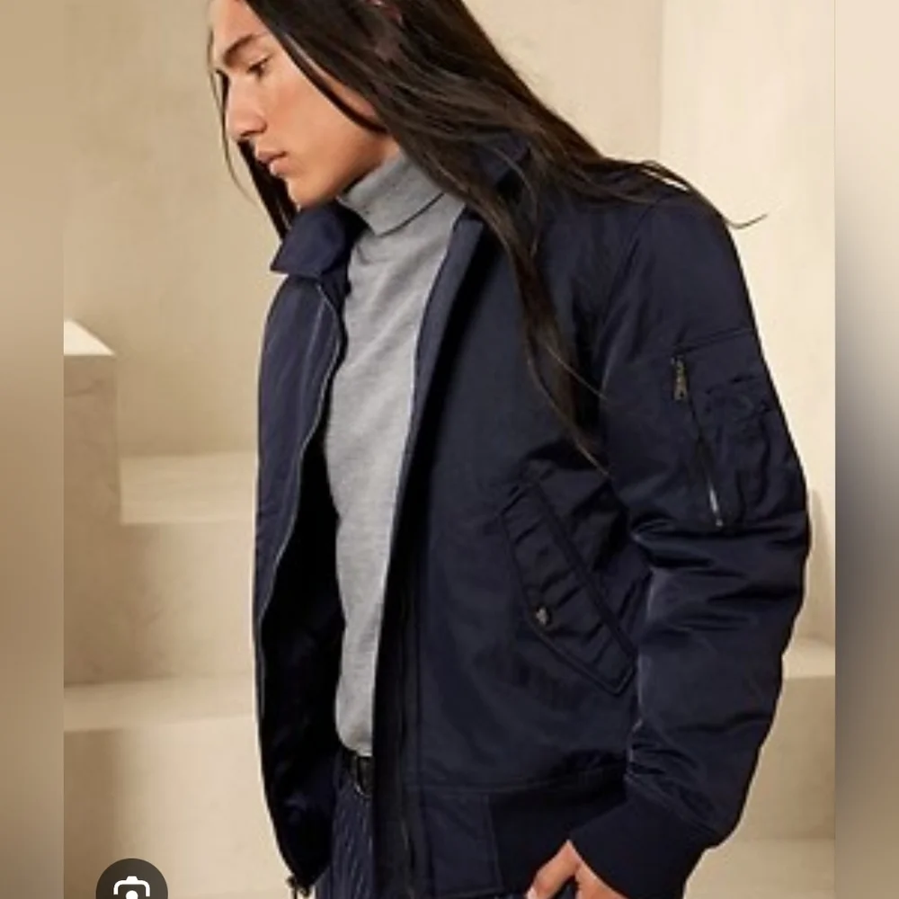 Banana Republic NWT Jules Flight Bomber Zip Up Jacket Coat Blue
